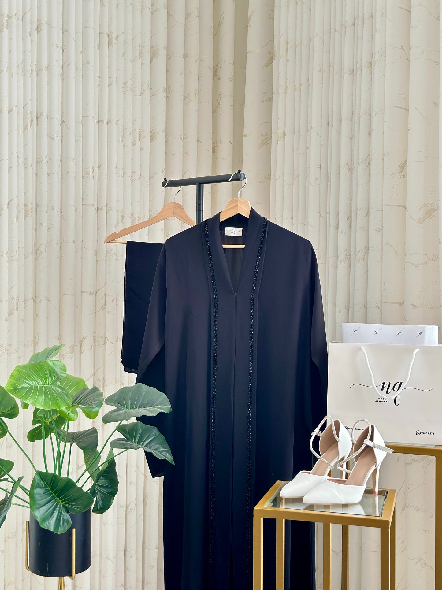 Pitch Black Abaya - NQ06