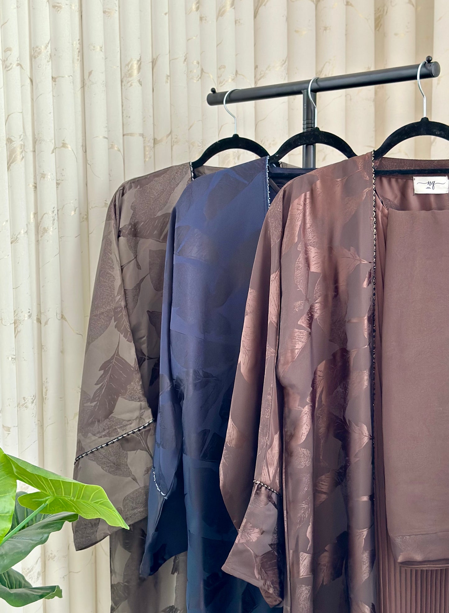 Burnt Cocoa Abaya Set - NQ09