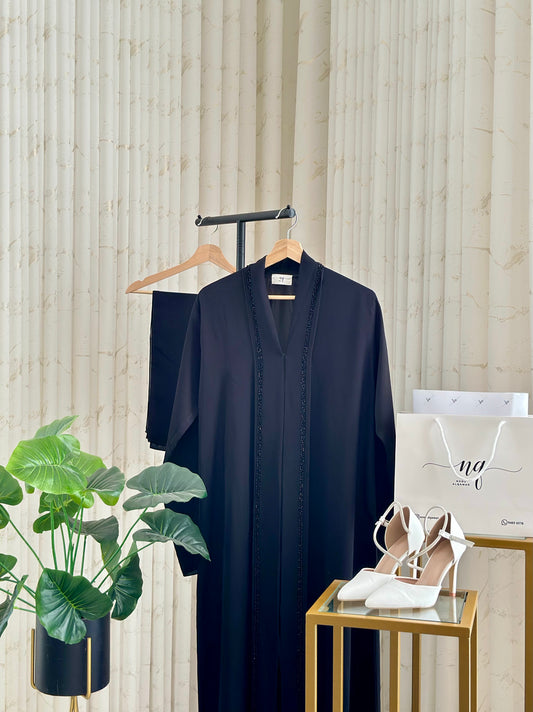 Pitch Black Abaya - NQ06