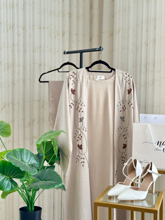 Dusty Fawn Abaya Set - NQ02